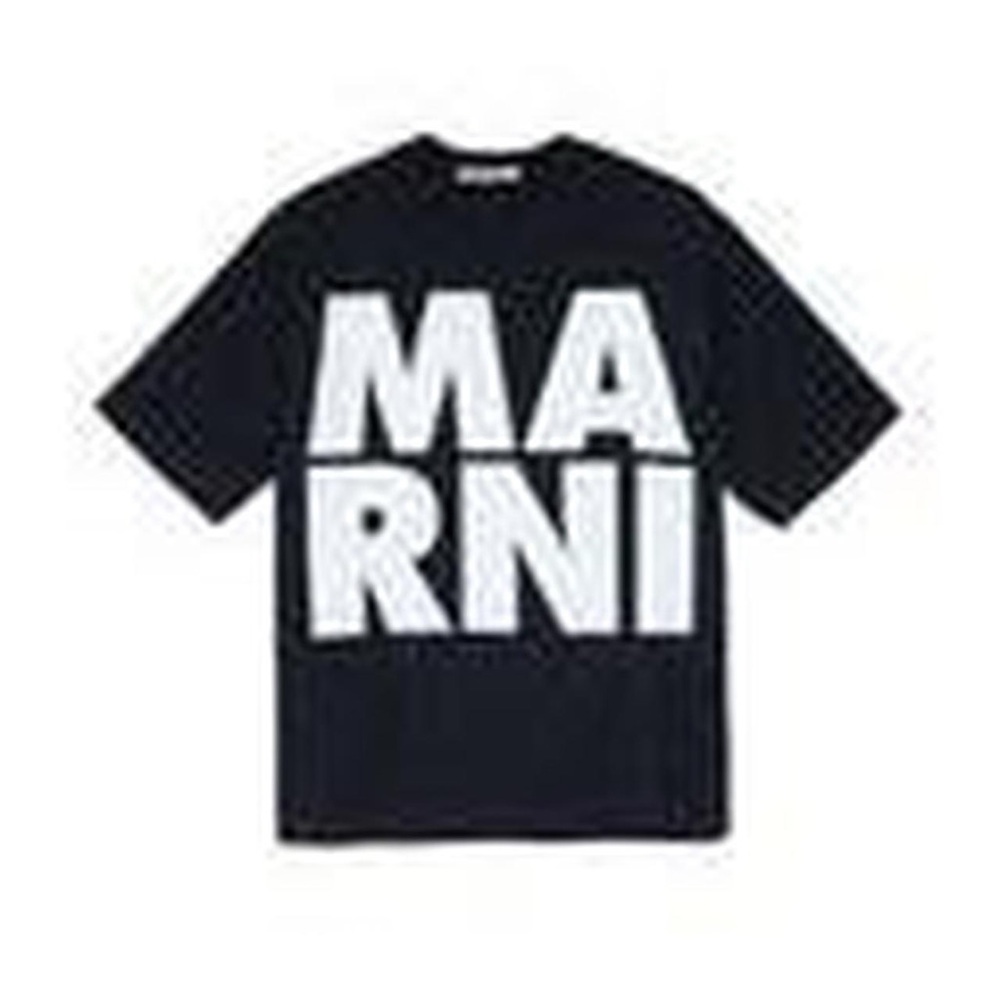 Marni Black Tee with Bold White Logo